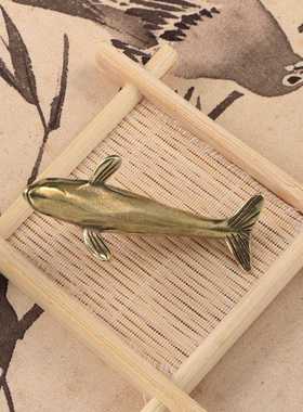 直销新款跨境热销微笑海豚黄铜摆件仿古玩做旧海洋生物茶宠桌宠摆