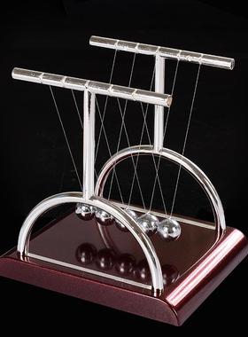 直销新款3款大中小号T形牛顿摆 物理能量守恒模型摆件创意工艺品