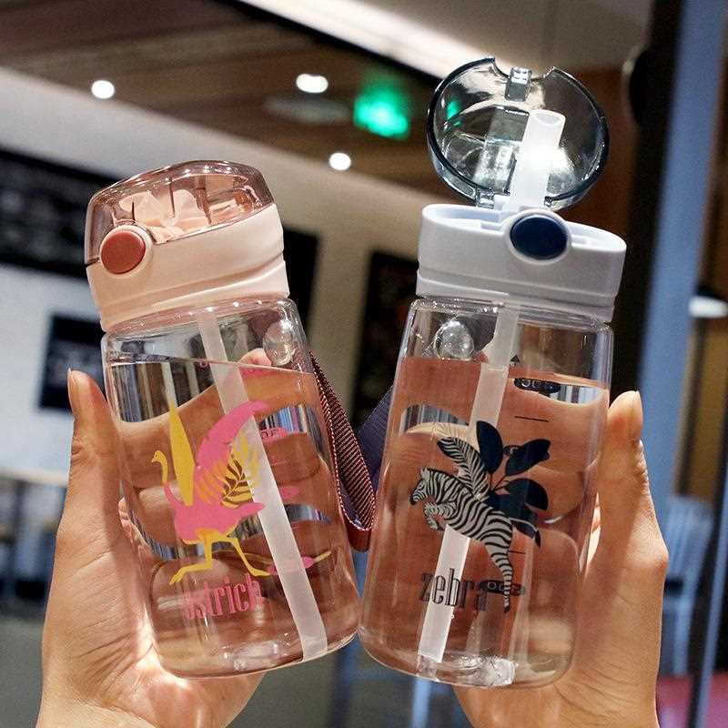 直销新款新款成人吸管水杯带提绳刻度塑料水瓶耐摔户外孕妇便携女