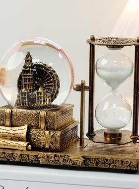 直销新款复古沙漏水晶球摆件音乐盒八音盒儿童节送老师毕业季学生