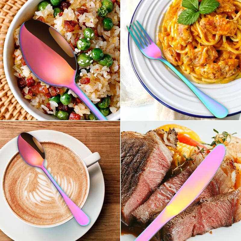 直销新款亚马逊不锈钢1010餐具西餐刀叉勺12人份 牛排刀叉勺盒子4