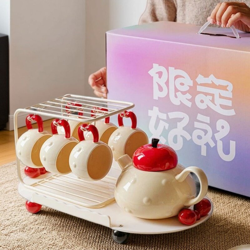 喜事欢喜送闺蜜结婚礼物乔迁送礼茶壶喜庆高颜值陶瓷茶具套组礼物