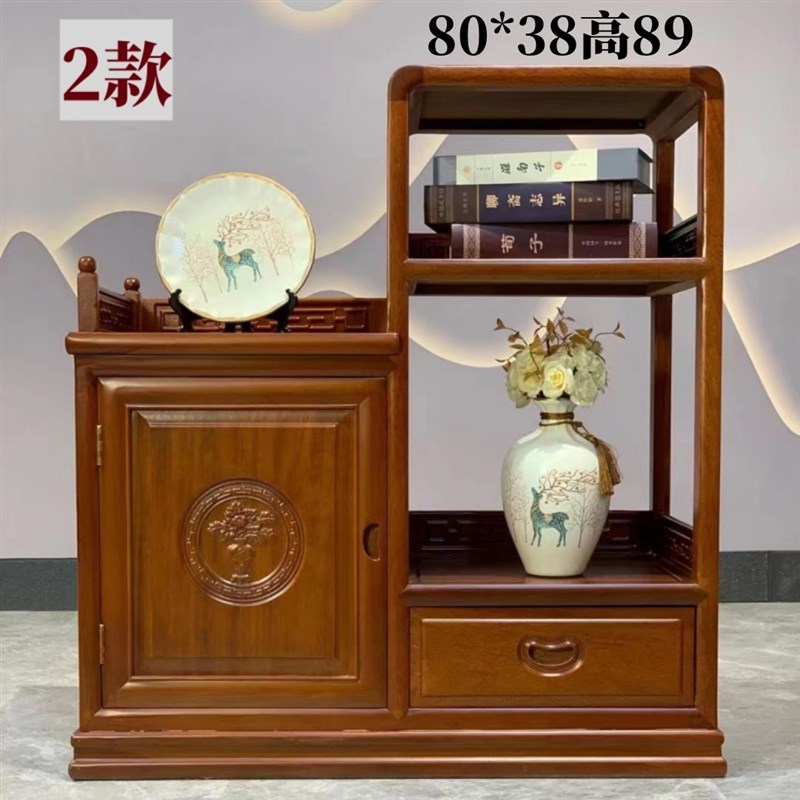 红木家具书架花梨木中式菠萝格实木博古架展示茶水柜置物架陈列柜