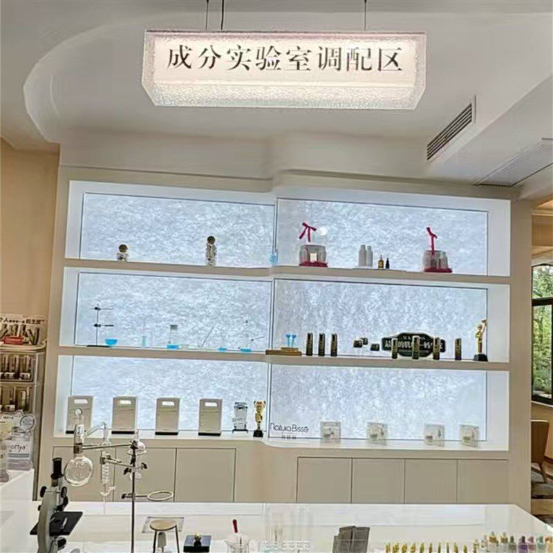 石头水波纹亚克力发光灯箱双面吊挂广告牌橱窗收银台实验室招牌