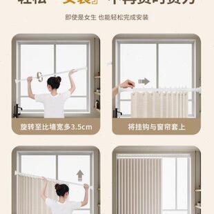 折叠窗帘浴帘免打孔隐形卫生间浴室隔断淋浴干湿分离防水布帘子