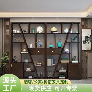 多宝阁多功能现代博古摆件柜茶具置物架客厅书架 博古架实木新中式