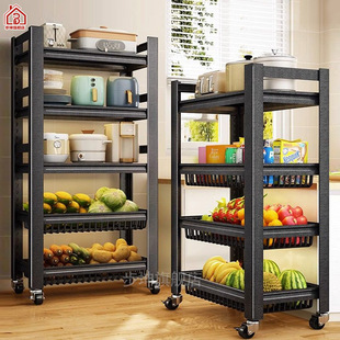 菜篮子置物架厨房微波炉烤箱收纳架加厚加粗瓜果蔬菜电饭煲储物架