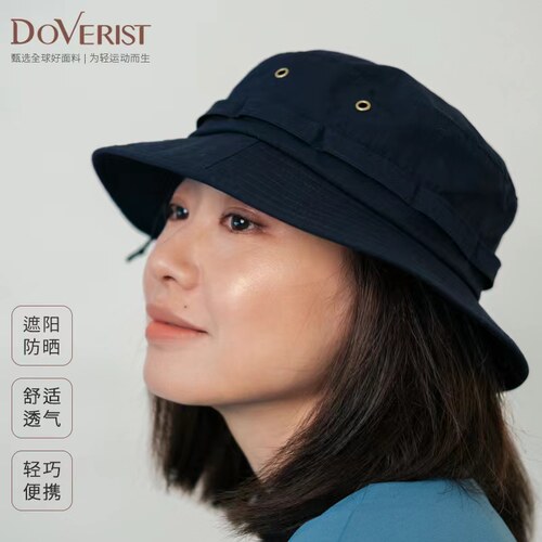 渔夫帽舒适透气环形装饰抽绳调节