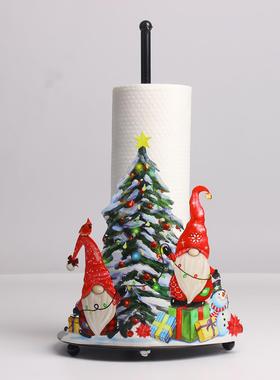 铁艺向日葵纸巾架厨房装饰配件房间客厅彩绘蝴蝶立式纸巾架收纳卷