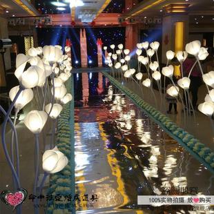 新款5头S型花蕾龙珠路引花瓣婚庆T台婚礼灯光迎宾区摆件婚庆道具