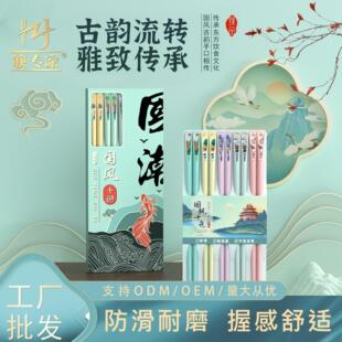 国潮风十色防滑防霉耐高温家用分餐筷工厂 网红爆款