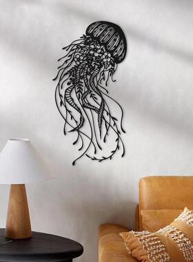 水母金属墙艺术，金属墙装饰，厨房、客厅、办公室的金属墙雕塑