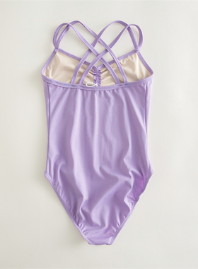 外贸闭裆优质双吊带后交叉儿童女童芭蕾舞蹈体服成人形体服练功服