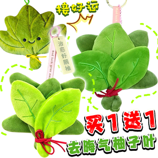 2026转运挂件去晦气柚子叶许研同款毛绒钥匙扣去霉运除晦好运玩偶