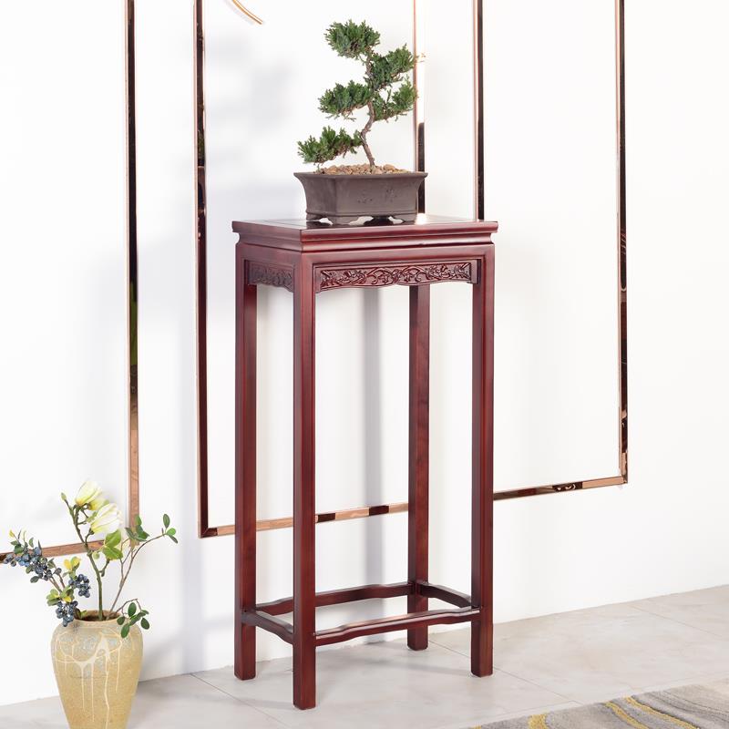 W6多层中式实木花架盆景架室内仿古鱼缸架落地榆木奇石摆台置物架