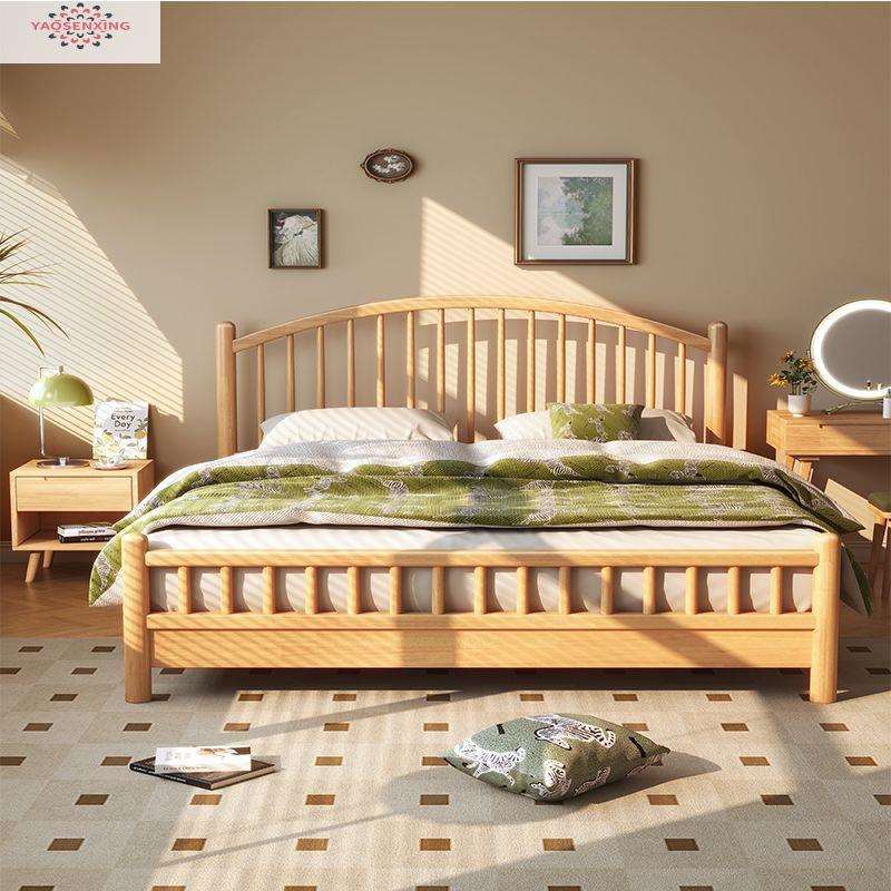 北欧实木床现代简约床原木经济型温莎床双人床日式主卧