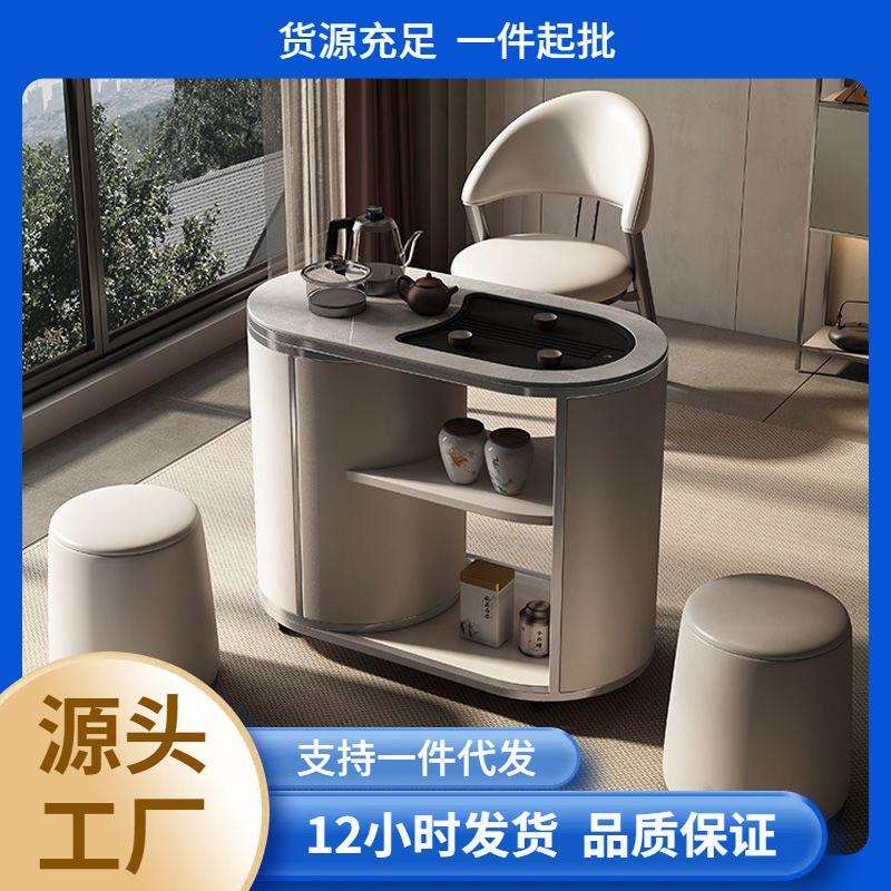 可移动茶车家用小茶桌客厅书房边几轻奢现代阳台小茶台烧水壶一体