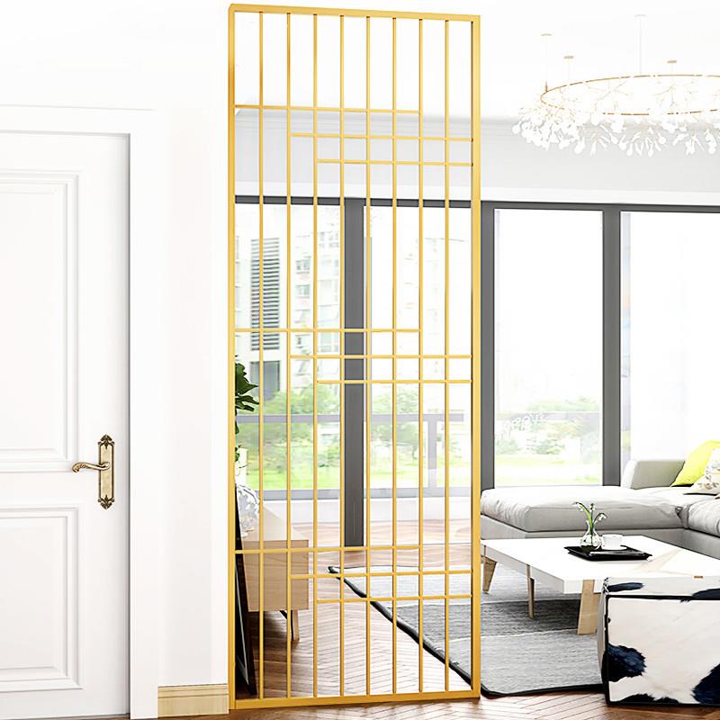家用客厅小户型隔断屏风酒店大堂网红金色镂空屏风隔断屏风