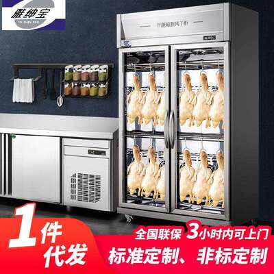 雅绅宝厂家直供不锈钢商用烧鸡烧鹅烧腊解冻风干柜双门烤鸭晾胚柜