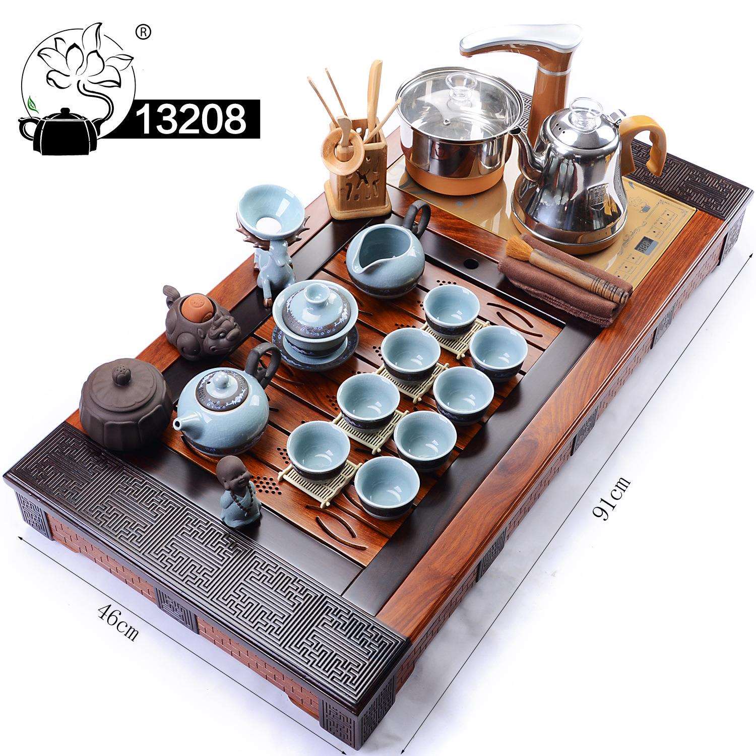 132花梨木茶盘家用套装客厅办公室泡茶茶台烧水壶嵌入式实木茶盘