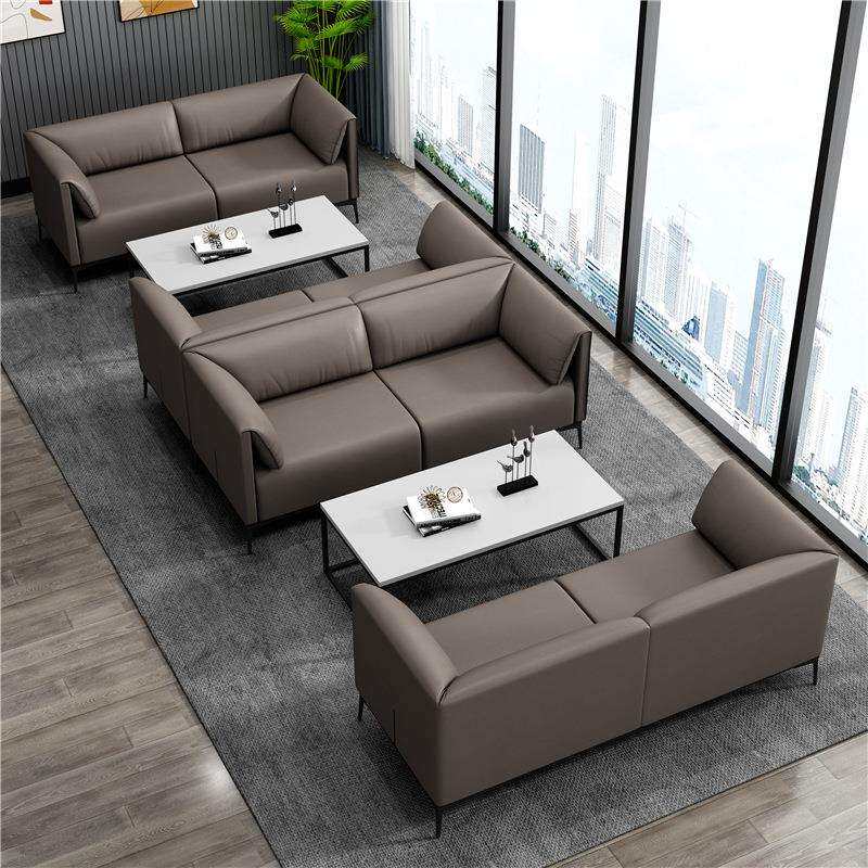 办公沙发洽谈会客接待茶几组合简约现代休息区单双三人功能沙发床