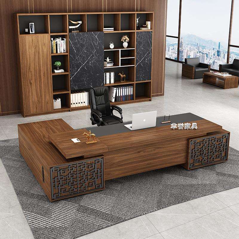 老板桌办公桌子办公室简约现代总裁桌新中式单人总经理大班台家具