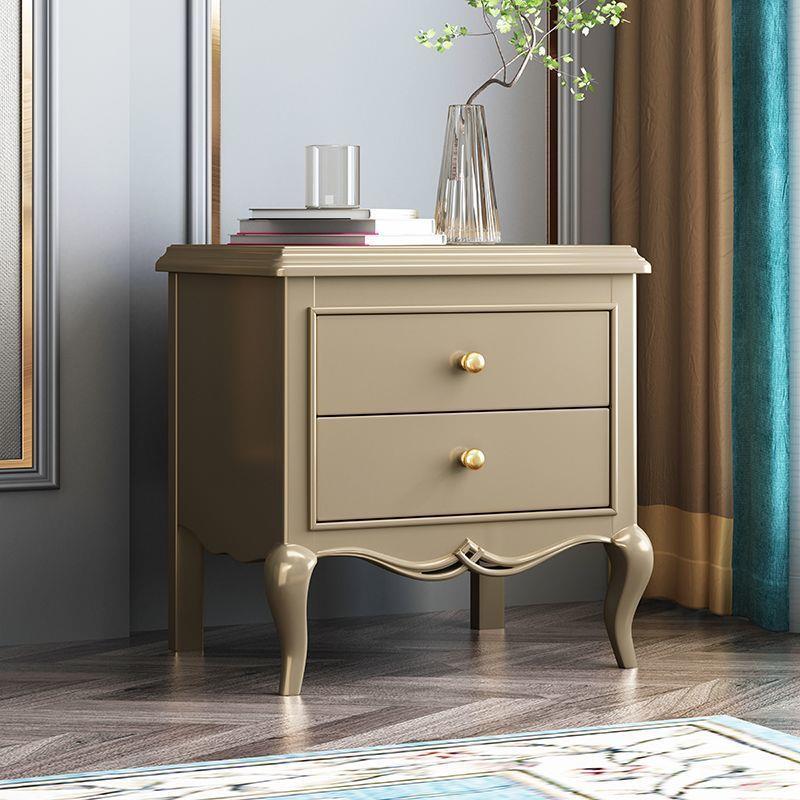 美式床头柜烤漆法式轻奢欧式极简床边柜实木大尺寸现代简约储物柜