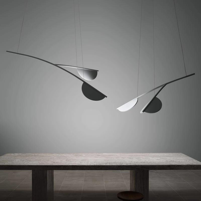 展厅意大利FLOS餐厅岛台吊灯餐桌灯叶子长条客厅茶室设计师创意