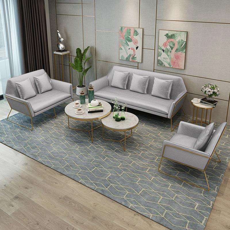 北欧客厅布艺沙发组合办公室接待休闲卡座小户型家用简约懒人沙发