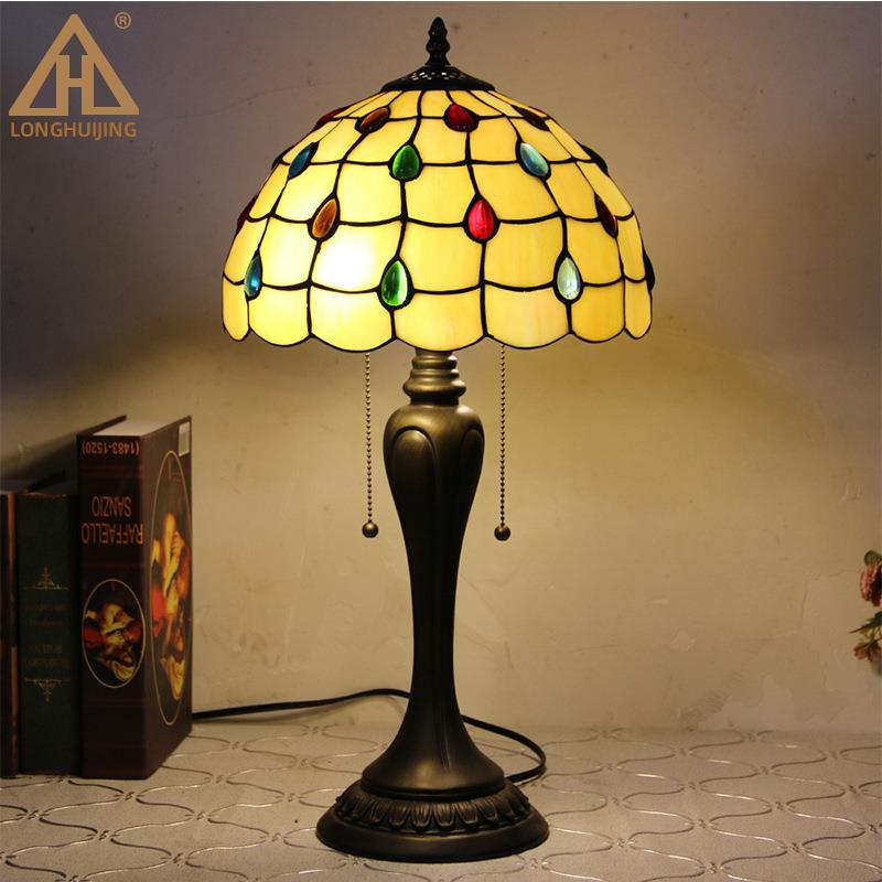 跨境卧室床头灯欧式田园装饰灯具柔光书桌12寸阅读学习护眼小台灯