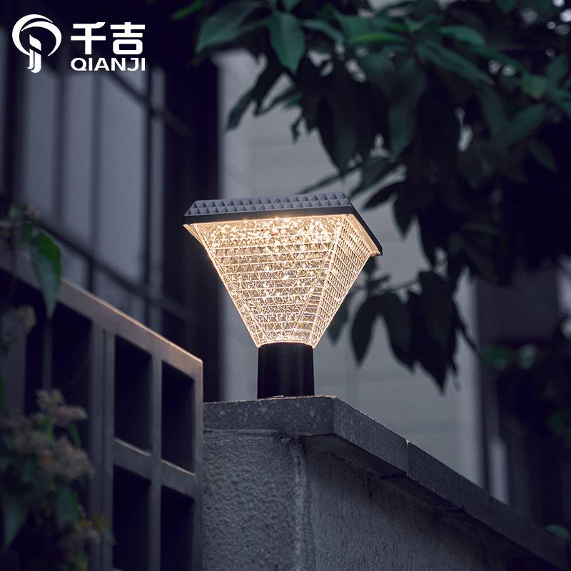 太阳能防水现代庭院灯小区围栏别墅大门口柱灯户外防水围墙led灯