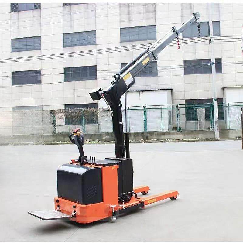 普尔夫1吨移动旋转吊机液压小吊车平衡重模具搬运车全电动单臂吊
