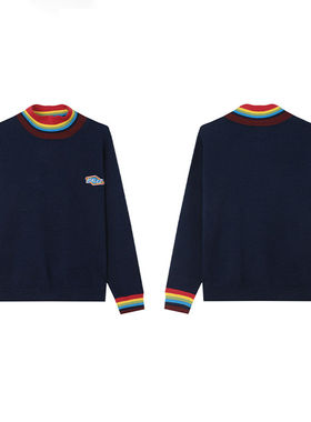 专柜价659【语】小彩虹高领毛衣感时尚慵懒风针织衫30282/乐-294