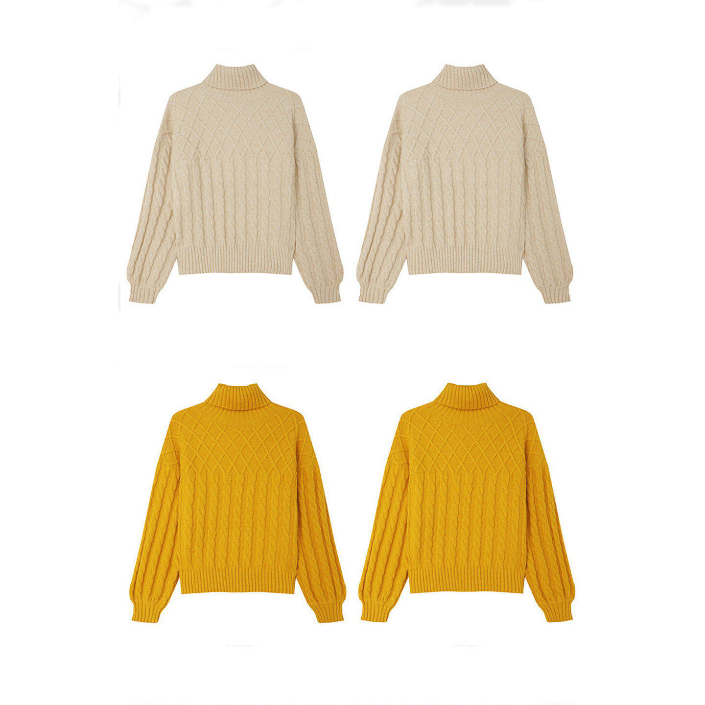 专柜价779【语】冬时尚菱形纹拼麻花编织长袖针织衫30325/乐-151