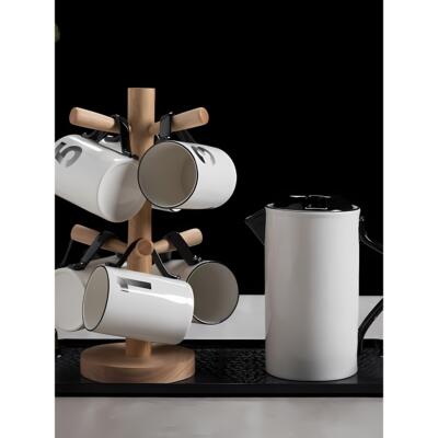 Kuukii Eth客厅水杯陶瓷水套装冷水壶，可容纳沸水4杯6杯供家庭使