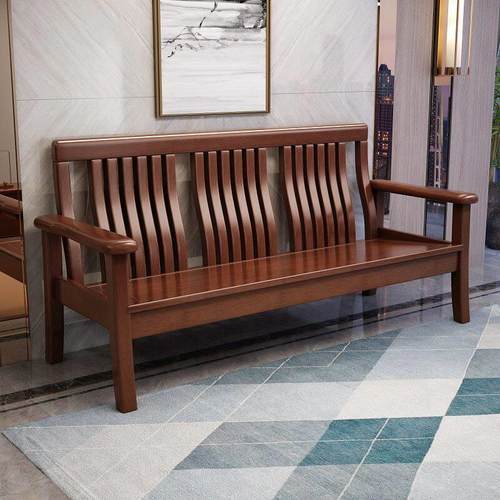 中式实木沙发组合三四人位农村客厅简约小户型经济木质办公家具