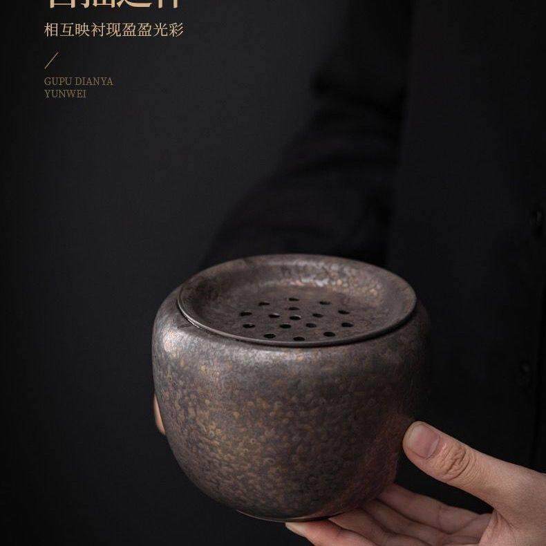 复古铁锈釉茶渣缸家用陶瓷带盖过滤茶洗水盂废水茶桶茶道收纳配件,餐饮具,茶道/零配,淘宝优惠券,粉丝福利购,淘宝优惠卷