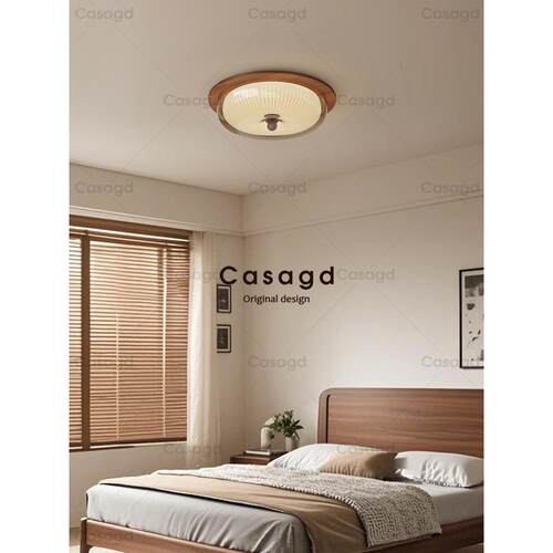 中世纪风格布丁卧室吸顶灯高端主卧室新实木法式覆古书房灯Casagd