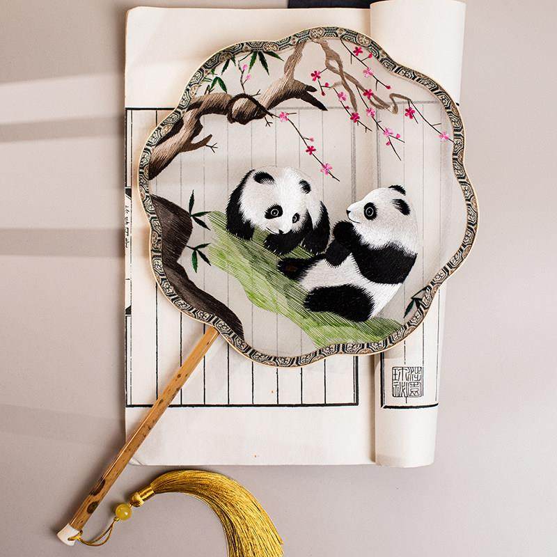 扇子古风女苏绣双面绣云锦特色中国风工艺礼品摆饰团扇送老外礼物,特色手工艺,刺绣,淘宝优惠券,粉丝福利购,淘宝优惠卷