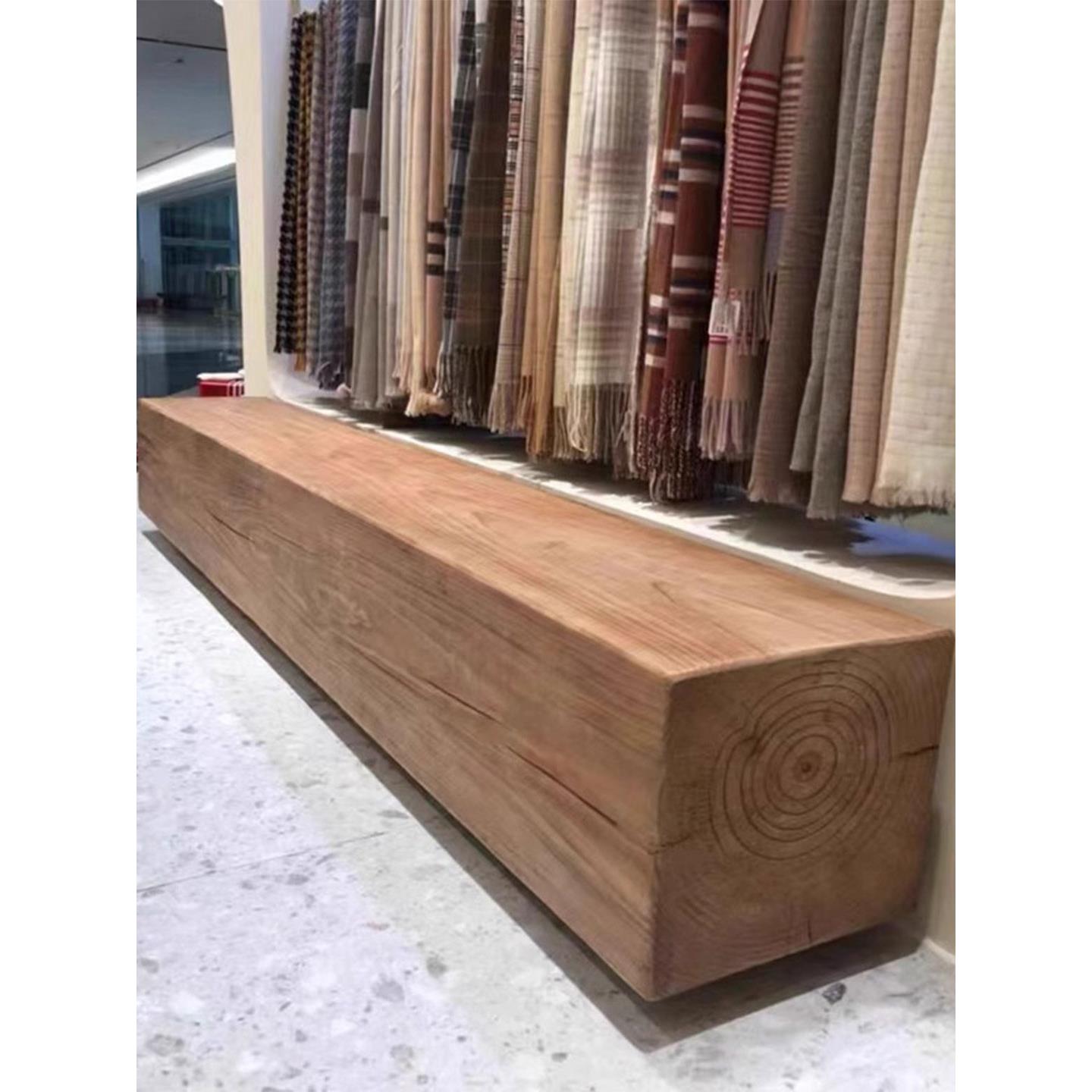 原木覆古木头墩子鞋店服装店换鞋凳长凳实木休息凳创意电视柜展凳