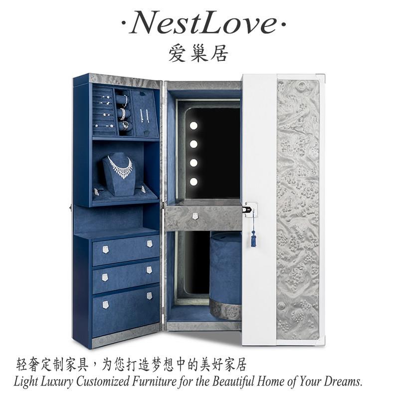 意大利轻奢落地首饰柜家用高端珠宝柜设计师别墅化妆桌轻奢化妆台