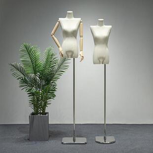 韩版服装店平肩模特道具女半身人台橱窗展示架全身直角肩人偶模特