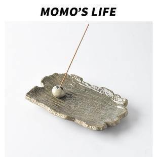 复古香插日式 线香底座香盘香托香座防掉灰香插茶道香薰小香炉摆件