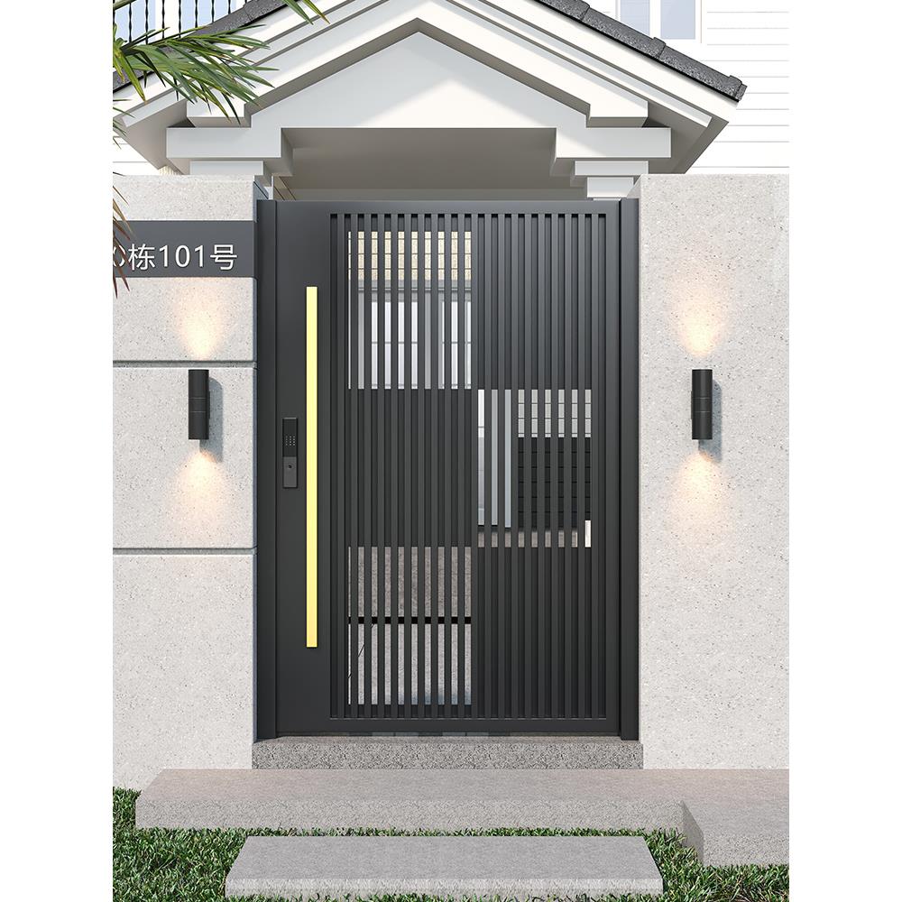 铝合金庭院大门别墅入户门农村自建房大门铝艺单双开大门支持定制