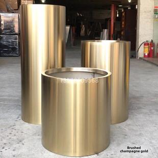 采购产品圆形不锈钢花盆,金属圆柱花瓶,落地式花卉装饰品,花盒