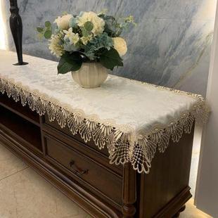 柜盖布网红蕾丝欧式 茶几电视柜桌布布艺鞋 长方形餐桌布客厅套罩u.