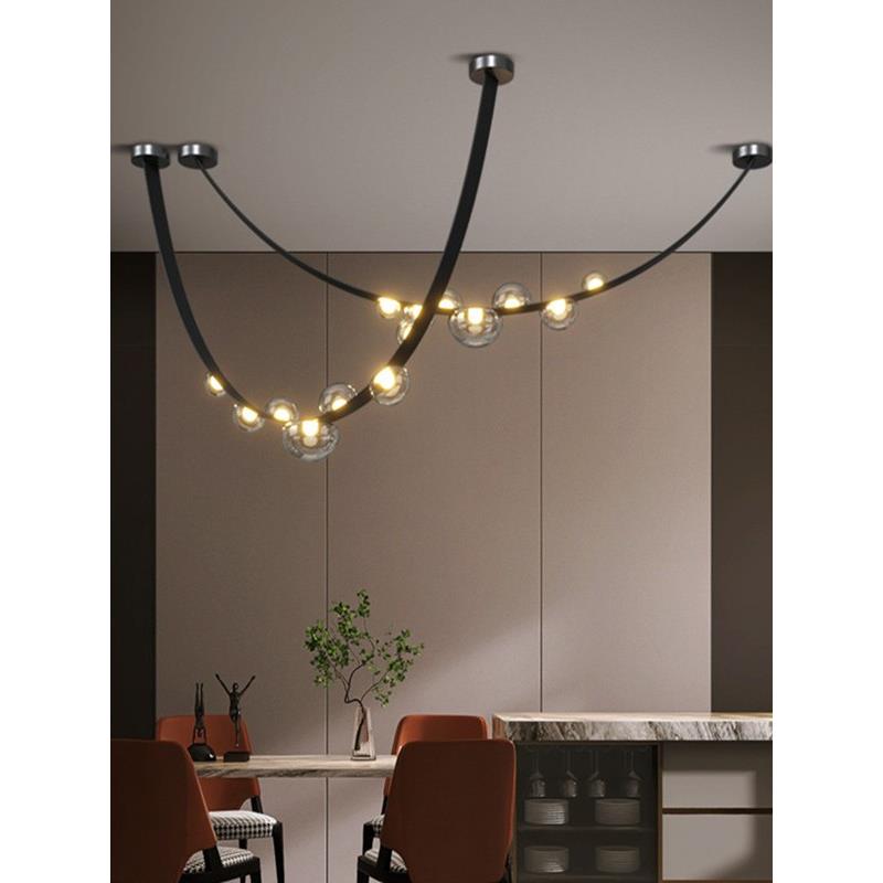 意大利设计师极简皮带吊灯客厅餐厅现代简约样板房覆式楼展厅灯具