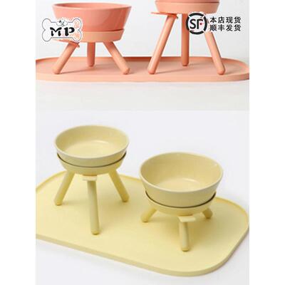 部分现货~韩国正品Inherent宠物猫狗粉色黄色三脚桌陶瓷碗餐垫