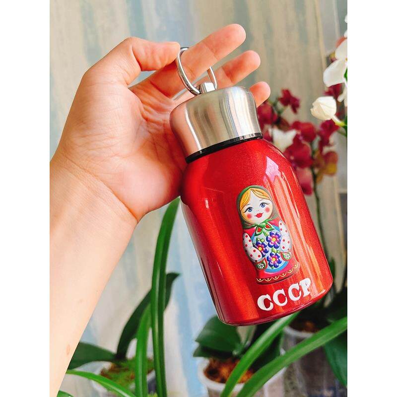 300毫升俄罗斯风cccp316不锈钢内胆套娃图保温杯学生办公室直饮杯