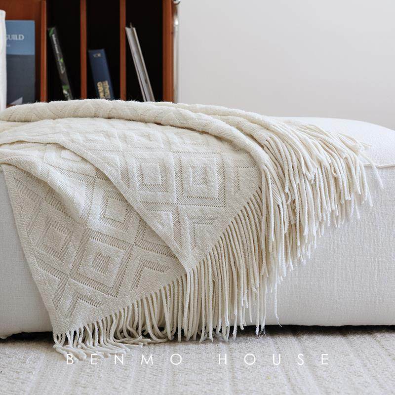 INS风针织仿羊毛沙发盖毯床尾巾驼色北欧纯色搭巾包邮新款装饰毯,床上用品,休闲毯/毛毯/绒毯,淘宝优惠券,粉丝福利购,淘宝优惠卷